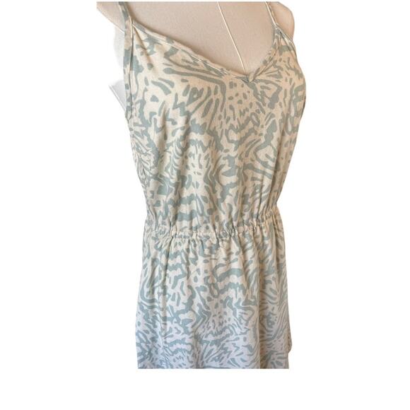 Vero Moda Milo Green Cream Mini Dress | XS Linen Blend Summer Sundress NWT - Picture 7 of 7